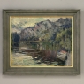 Antique Belgian Impressionist Oil Painting on Canvas by Albert Chavepeyer (1899-1986) 'River Landscape'