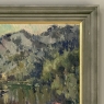Antique Belgian Impressionist Oil Painting on Canvas by Albert Chavepeyer (1899-1986) 'River Landscape'