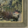 Antique Belgian Impressionist Oil Painting on Canvas by Albert Chavepeyer (1899-1986) 'River Landscape'