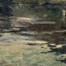 Antique Belgian Impressionist Oil Painting on Canvas by Albert Chavepeyer (1899-1986) 'River Landscape'