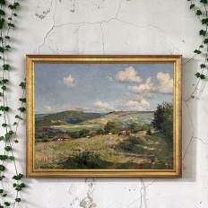 Antique Framed Oil Painting on Canvas by Xavier Wurth (1869-1933)