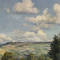 Antique Framed Oil Painting on Canvas by Xavier Wurth (1869-1933)