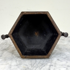 Antique Japanese Meiji Period Enameled Bronze Hexagonal Cachepot Planter