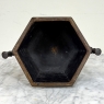 Antique Japanese Meiji Period Enameled Bronze Hexagonal Cachepot Planter