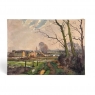 Antique Oil Painting on Canvas by Victor Fermans 'Winter Village Landscape'