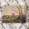 Antique Oil Painting on Canvas by Victor Fermans 'Winter Village Landscape'