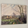Antique Oil Painting on Canvas by Victor Fermans 'Winter Village Landscape'
