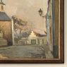 Antique Framed Oil Painting on Canvas by Victor Fermans 'Autumn Village Scene'