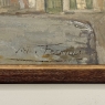 Antique Framed Oil Painting on Canvas by Victor Fermans 'Autumn Village Scene'