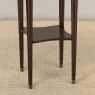 French Louis XVI Mahogany End Table with Carrara Marble Top and Brass Gallery