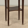 French Louis XVI Mahogany End Table with Carrara Marble Top and Brass Gallery