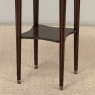 French Louis XVI Mahogany End Table with Carrara Marble Top and Brass Gallery