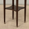 French Louis XVI Mahogany End Table with Carrara Marble Top and Brass Gallery