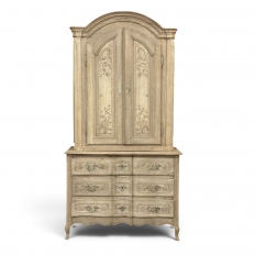 18th Century Country French Louis XV Liegeois Stripped Oak Commode a Deux Corps