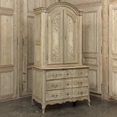 18th Century Country French Louis XV Liegeois Stripped Oak Commode a Deux Corps