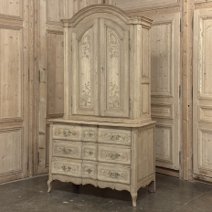 18th Century Country French Louis XV Liegeois Stripped Oak Commode a Deux Corps