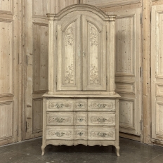 18th Century Country French Louis XV Liegeois Stripped Oak Commode a Deux Corps