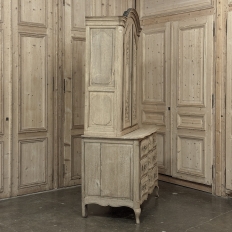18th Century Country French Louis XV Liegeois Stripped Oak Commode a Deux Corps