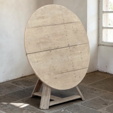 18th Century Rustic Dutch Stripped Oak Round Tilt Top Center Table