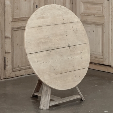 18th Century Rustic Dutch Stripped Oak Round Tilt Top Center Table