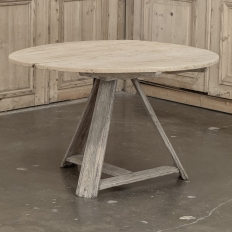 18th Century Rustic Dutch Stripped Oak Round Tilt Top Center Table