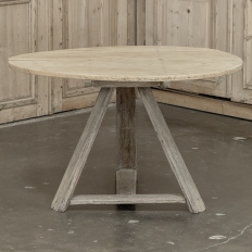 18th Century Rustic Dutch Stripped Oak Round Tilt Top Center Table