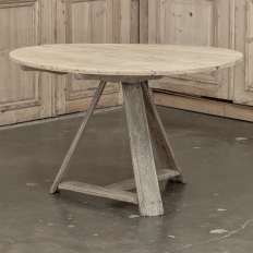 18th Century Rustic Dutch Stripped Oak Round Tilt Top Center Table