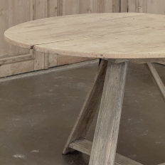 18th Century Rustic Dutch Stripped Oak Round Tilt Top Center Table