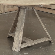 18th Century Rustic Dutch Stripped Oak Round Tilt Top Center Table