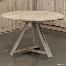 18th Century Rustic Dutch Stripped Oak Round Tilt Top Center Table