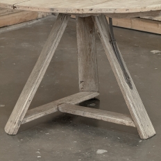 18th Century Rustic Dutch Stripped Oak Round Tilt Top Center Table