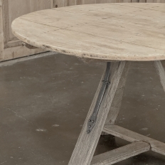 18th Century Rustic Dutch Stripped Oak Round Tilt Top Center Table