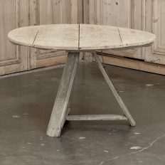 18th Century Rustic Dutch Stripped Oak Round Tilt Top Center Table
