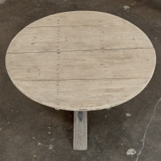 18th Century Rustic Dutch Stripped Oak Round Tilt Top Center Table