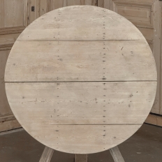 18th Century Rustic Dutch Stripped Oak Round Tilt Top Center Table