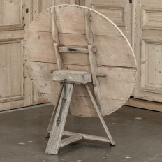18th Century Rustic Dutch Stripped Oak Round Tilt Top Center Table
