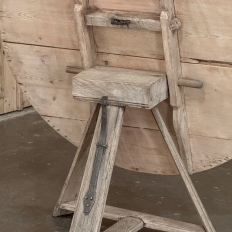 18th Century Rustic Dutch Stripped Oak Round Tilt Top Center Table