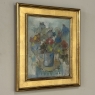 id Century Modernist Floral Still Life Oil Painting by Marcel Mortier in Original Gold Leaf Frame