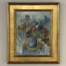id Century Modernist Floral Still Life Oil Painting by Marcel Mortier in Original Gold Leaf Frame