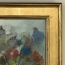 id Century Modernist Floral Still Life Oil Painting by Marcel Mortier in Original Gold Leaf Frame