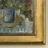 id Century Modernist Floral Still Life Oil Painting by Marcel Mortier in Original Gold Leaf Frame