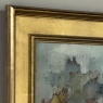 id Century Modernist Floral Still Life Oil Painting by Marcel Mortier in Original Gold Leaf Frame