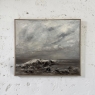 Mid Century Oil on Canvas by Francine Kerckx (1921-?) 'Stormy Seascape with Rocky Coast'