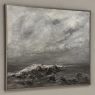 Mid Century Oil on Canvas by Francine Kerckx (1921-?) 'Stormy Seascape with Rocky Coast'