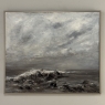 Mid Century Oil on Canvas by Francine Kerckx (1921-?) 'Stormy Seascape with Rocky Coast'