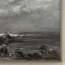 Mid Century Oil on Canvas by Francine Kerckx (1921-?) 'Stormy Seascape with Rocky Coast'