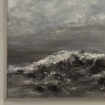 Mid Century Oil on Canvas by Francine Kerckx (1921-?) 'Stormy Seascape with Rocky Coast'