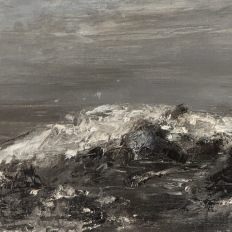 Mid Century Oil on Canvas by Francine Kerckx (1921-?) 'Stormy Seascape with Rocky Coast'
