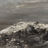 Mid Century Oil on Canvas by Francine Kerckx (1921-?) 'Stormy Seascape with Rocky Coast'