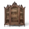 19th Century Italian Rococo Walnut Three-Door Display Bookcase ~ Armoire